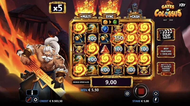 Gates of Colossus MultiChase - combinaison gagnante en jeu de base
